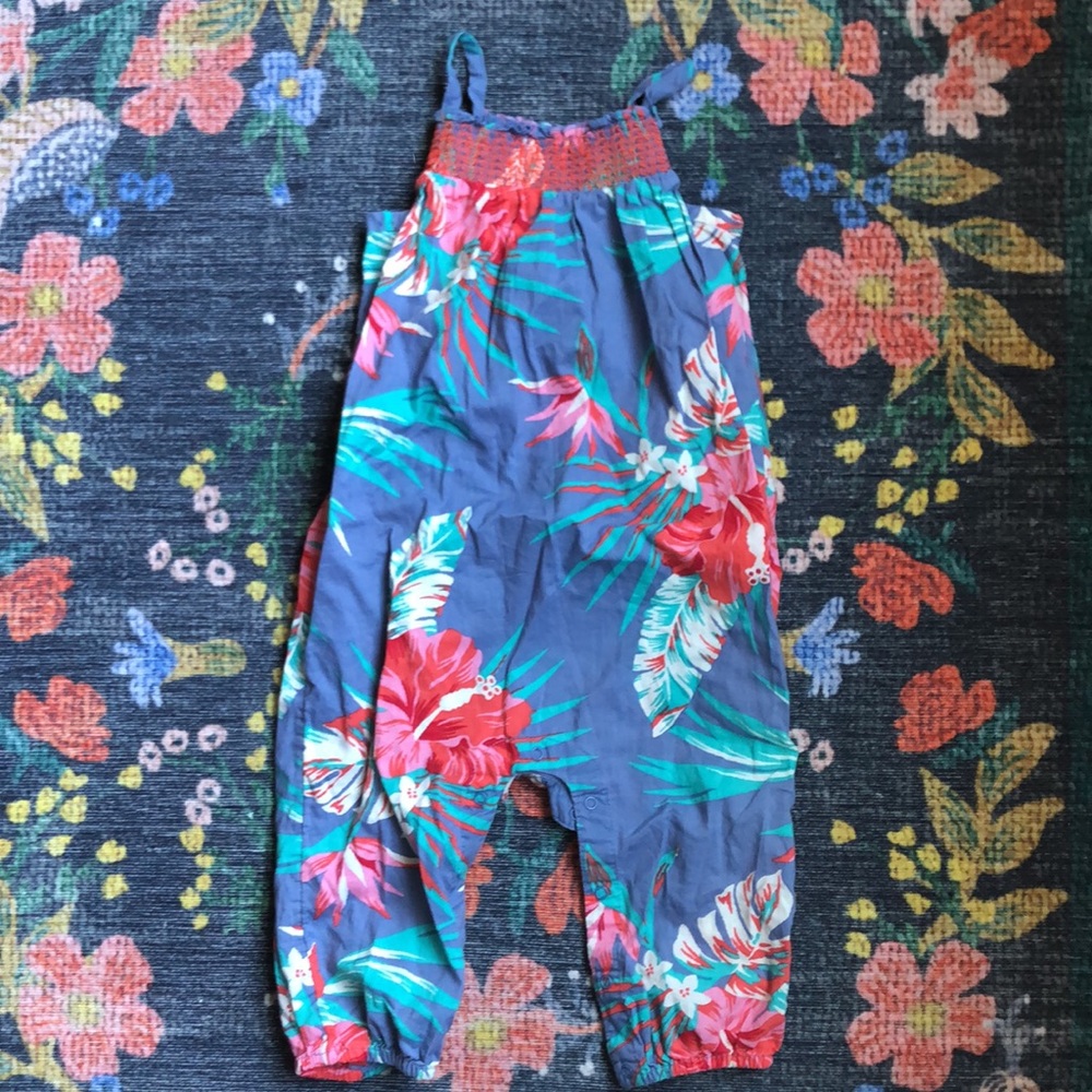 Tucker + Tate Baby Girl Sleeveless Floral Jumpsuit, Size 9 Months